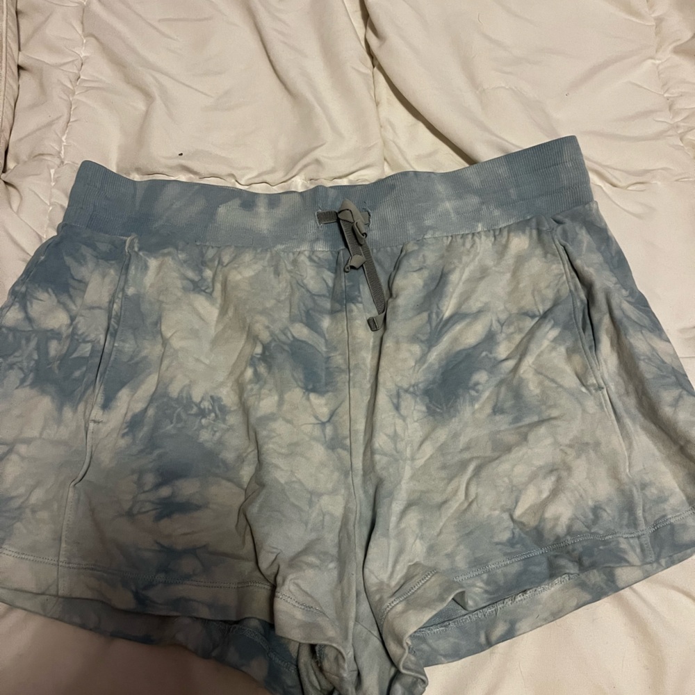 All in Motion Blue and White Tie-Dye Pajama Shorts